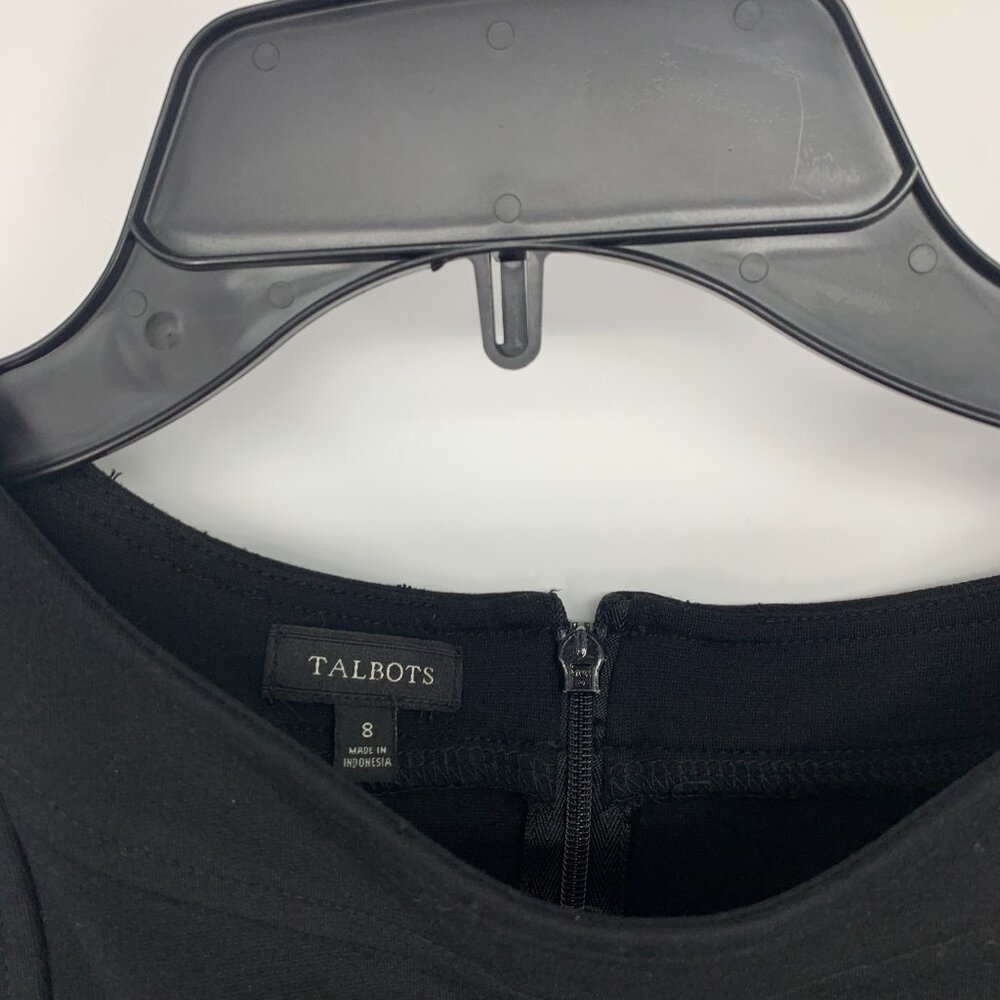 Talbots Dress Black Sleeveless Sheath Empire Waist Seamed - Picture 3 of 9